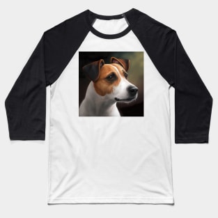 Jack Russel Terrier Dog Realistic Portrait Baseball T-Shirt